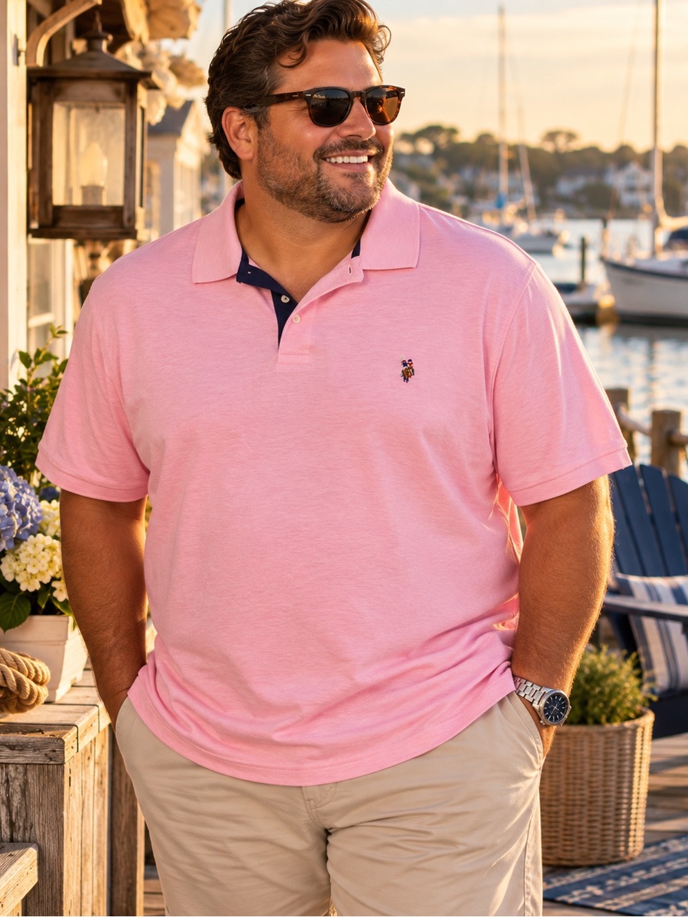 U.S. Polo Assn. Men’s 3XL Pink Polo Shirt Luxury Feel Embroidered Logo Preppy
